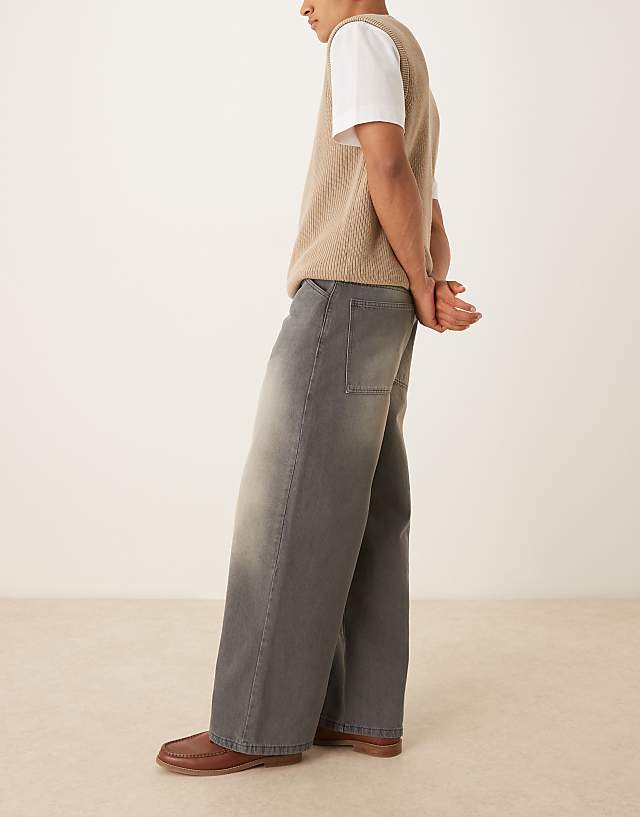 Asos ASOS DESIGN Super Baggy Jeans In Grey Wash