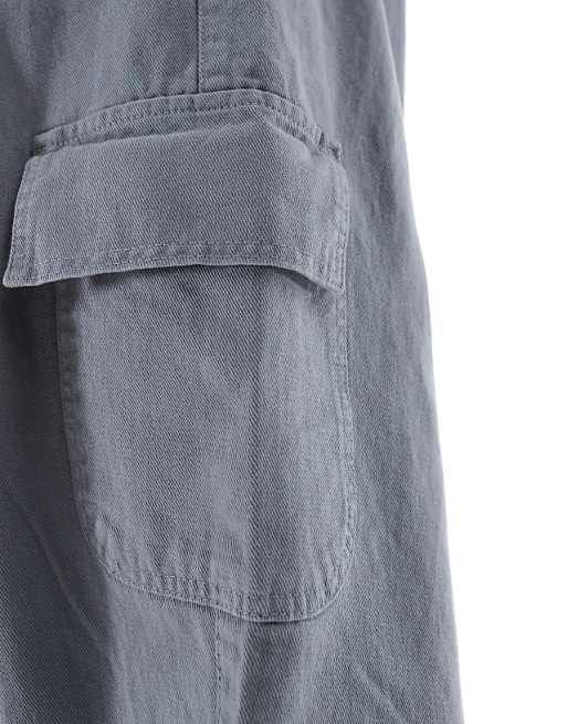Asos ASOS DESIGN Super Baggy Pull On Cargo In Grey
