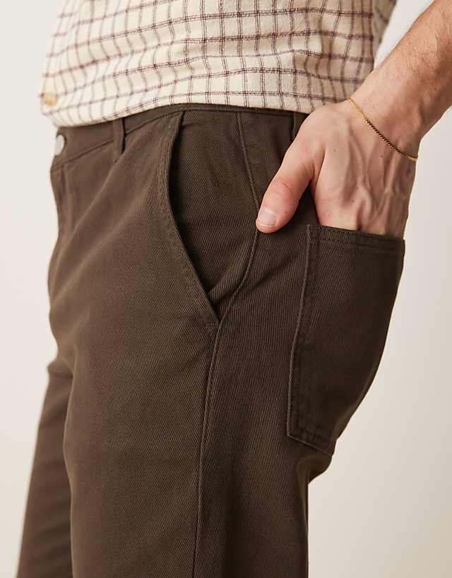 Asos ASOS DESIGN Tapered Fit Chinos In Brown