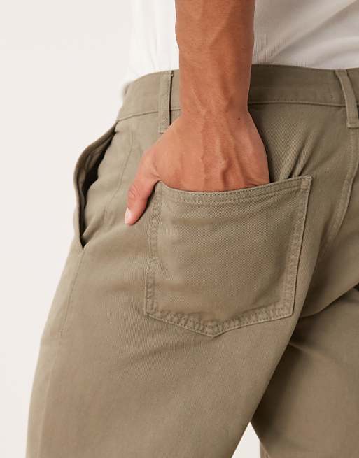 Asos ASOS DESIGN Tapered Fit Chinos In Khaki