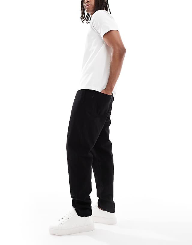 Asos ASOS DESIGN Tapered Pull On Chinos In Black