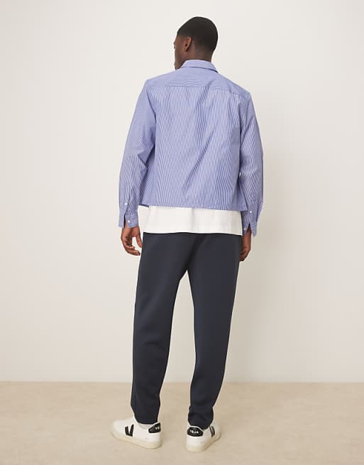 Asos ASOS DESIGN Tapered Scuba Jogger In Navy