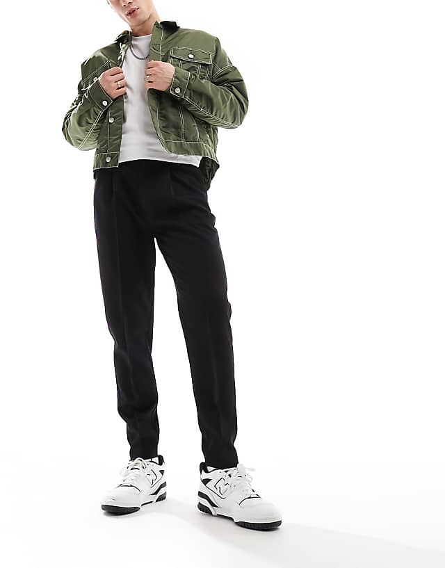 asos ASOS DESIGN tapered smart trouser in black