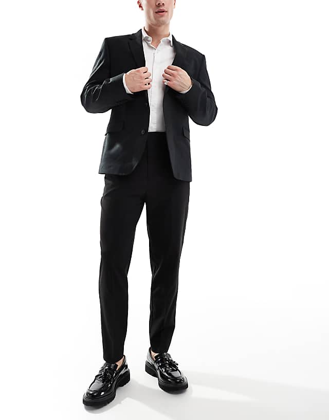 Asos ASOS DESIGN Tapered Smart Trousers In Black