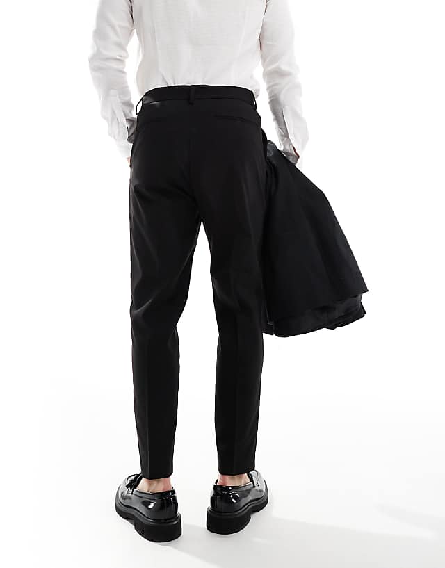 Asos ASOS DESIGN Tapered Smart Trousers In Black