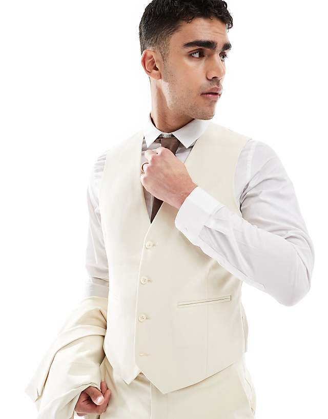 Asos ASOS DESIGN Tapered Suit In Stone