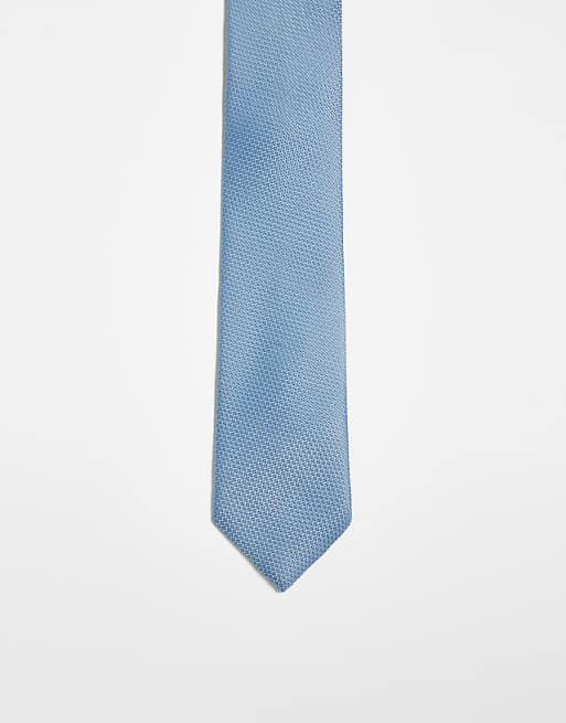 asos ASOS DESIGN textured tie in blue