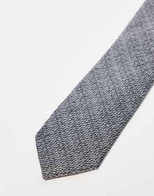 Asos ASOS DESIGN Textured Tie In Charcoal