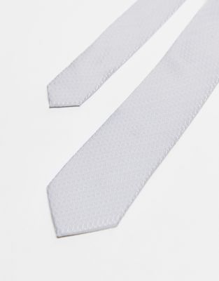 Asos ASOS DESIGN Textured Tie In Grey