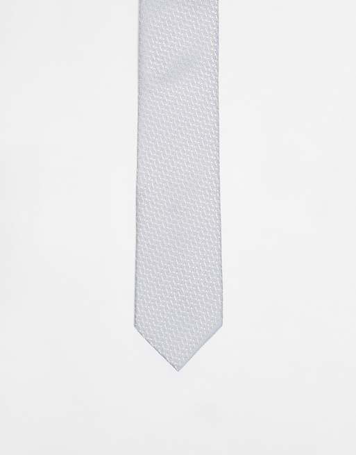 asos ASOS DESIGN textured tie in grey