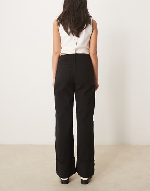 Asos ASOS DESIGN Turn Up Jean In Black