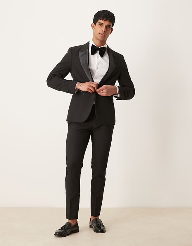 asos ASOS DESIGN tuxedo skinny fit in black
