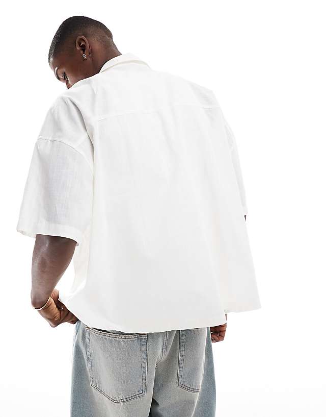 Asos ASOS DESIGN Volume Oversized Shirt In Cream
