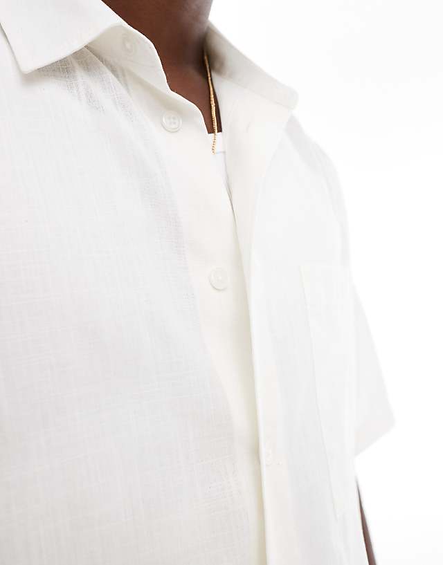 Asos ASOS DESIGN Volume Oversized Shirt In Cream