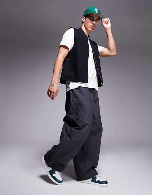 Asos ASOS DESIGN Washed Gilet In Black