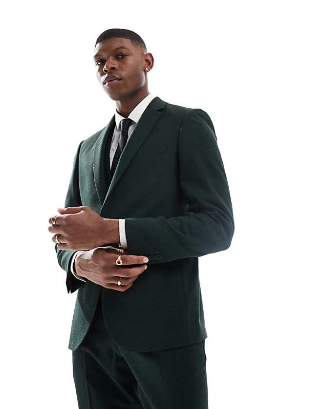 Asos ASOS DESIGN Wedding Skinny Suit In Green
