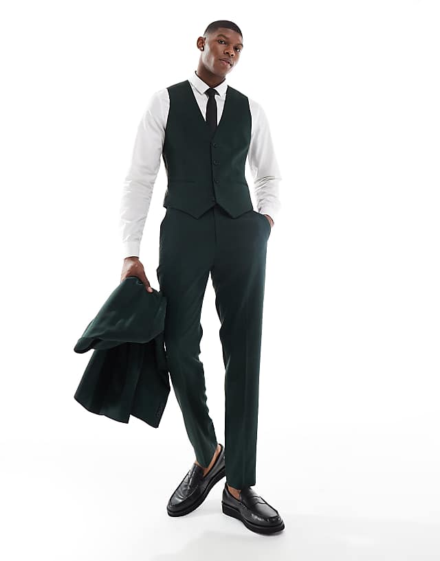 asos ASOS DESIGN wedding skinny suit in green