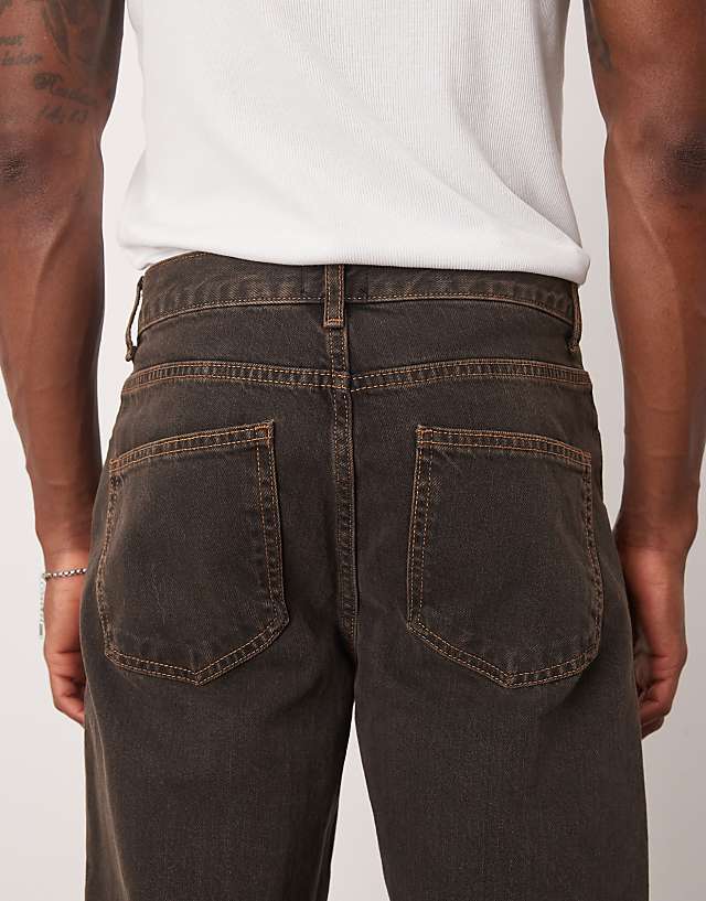 Asos ASOS DESIGN Wide Flare Jeans In Brown Wash