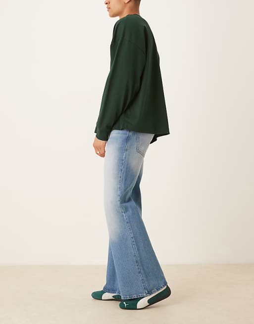 Asos ASOS DESIGN Wide Flare Jeans In Vintage Wash