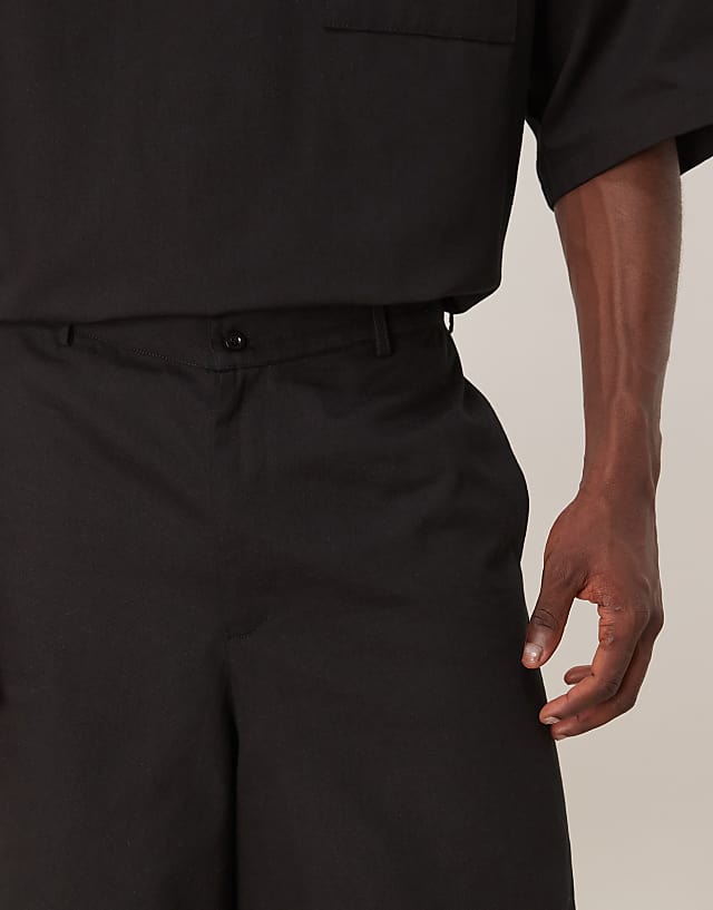 Asos ASOS DESIGN Wide Leg Short Co-ord In Black