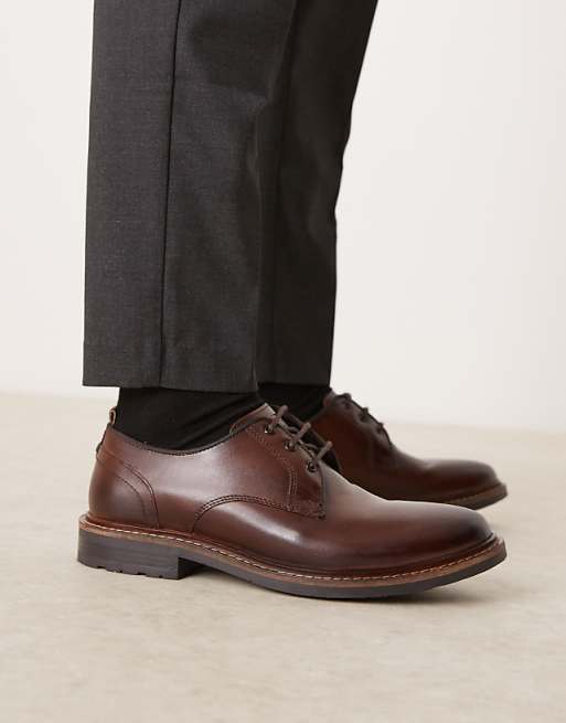 Asos Base London Dime Derby Shoe In Brown