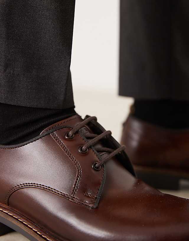 Asos Base London Dime Derby Shoe In Brown