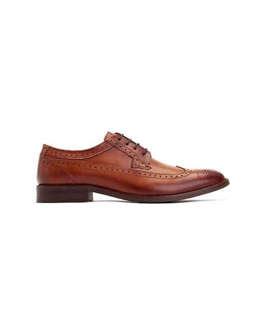 Asos Base London Twain Brogue In Tan