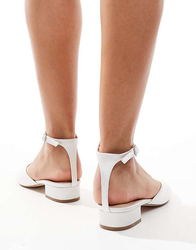 Asos Be Mine Bridal Catherine Flat Shoes In Ivory