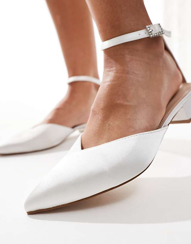 Asos Be Mine Bridal Catherine Flat Shoes In Ivory