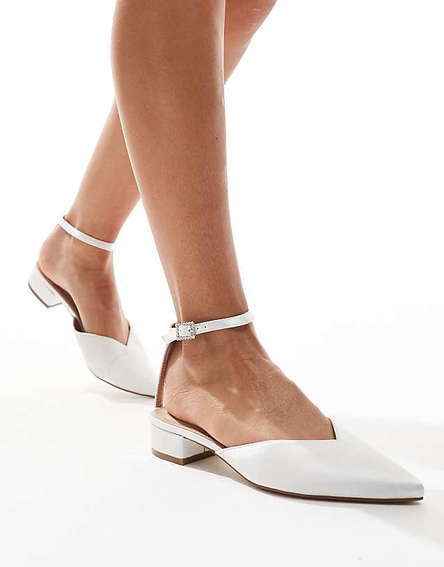 asos Be Mine Bridal Catherine flat shoes in ivory