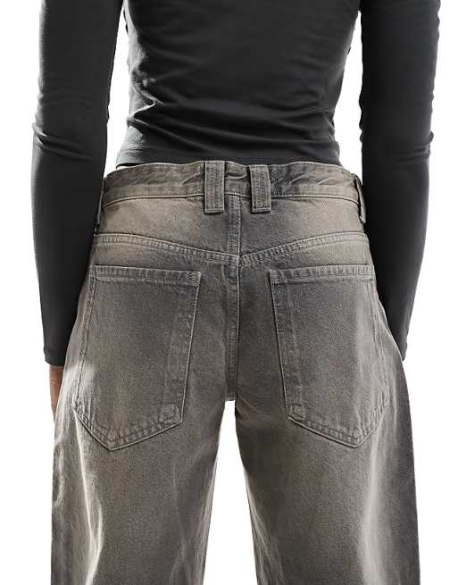 Asos Bershka Baggy Balloon Leg Jeans In Grey Wash