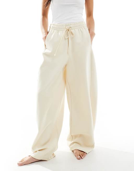 Asos Bershka Balloon Fit Joggers In Vanilla