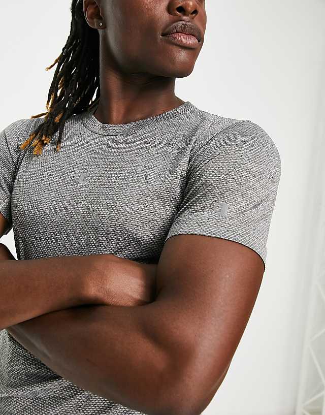 Asos Champion Training Small Logo T-shirt In Grey