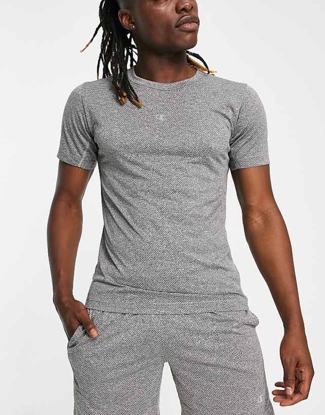 asos Champion Training small logo t-shirt in grey