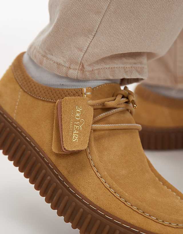 Asos Clarks Torhill Lo Shoes In Golden Tan Suede
