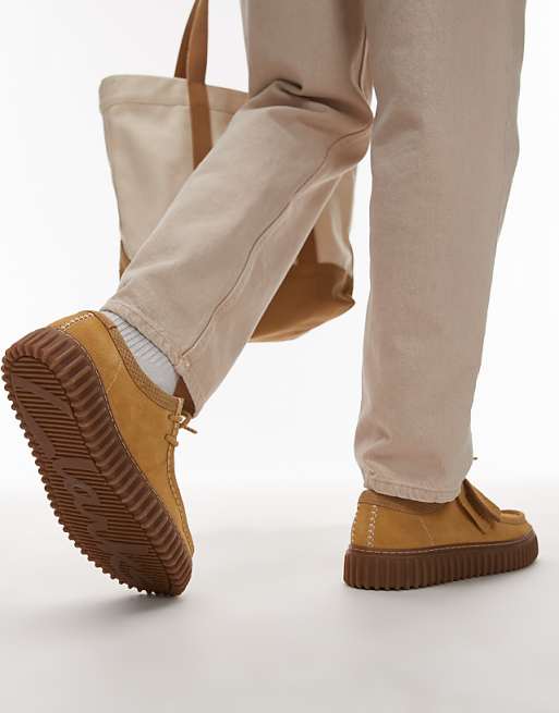 Asos Clarks Torhill Lo Shoes In Golden Tan Suede