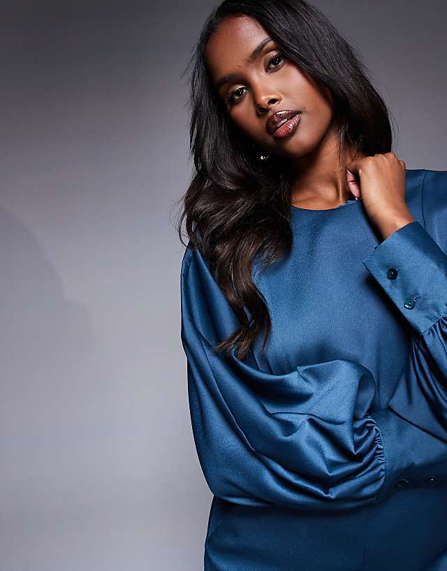 Asos Closet London Kimono Jumpsuit In Dark Teal