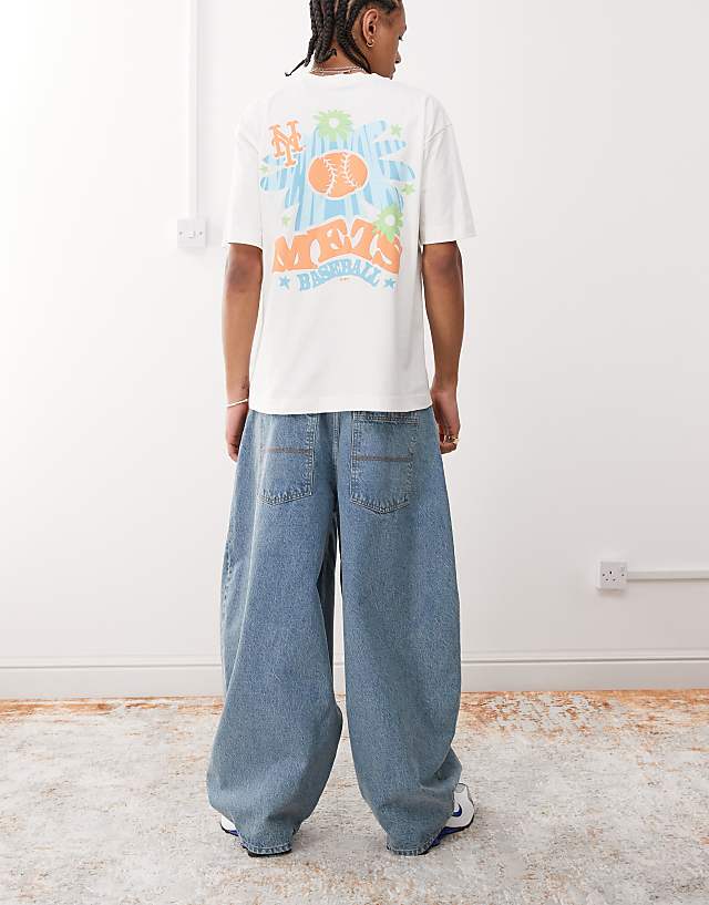 Asos COLLUSION Balloon Jean In Mid Wash Blue