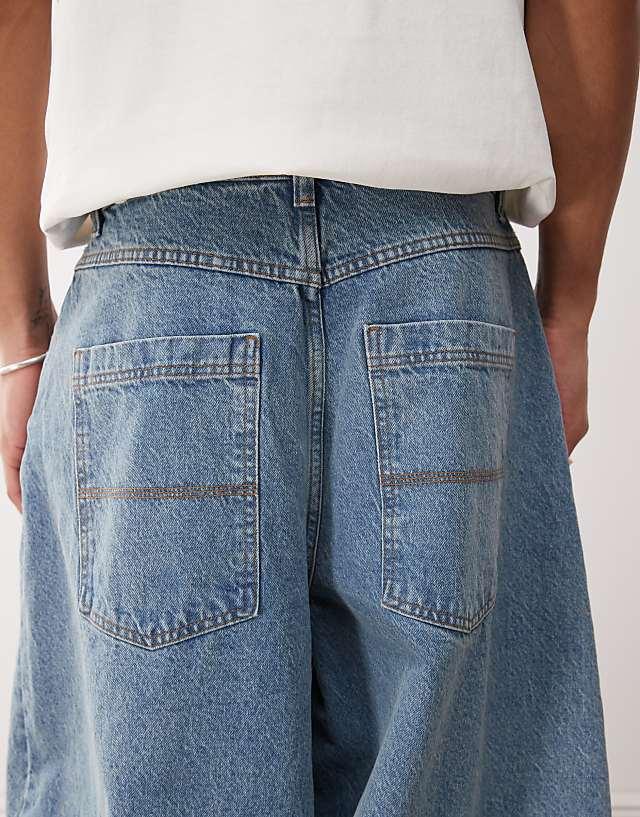 Asos COLLUSION Balloon Jean In Mid Wash Blue