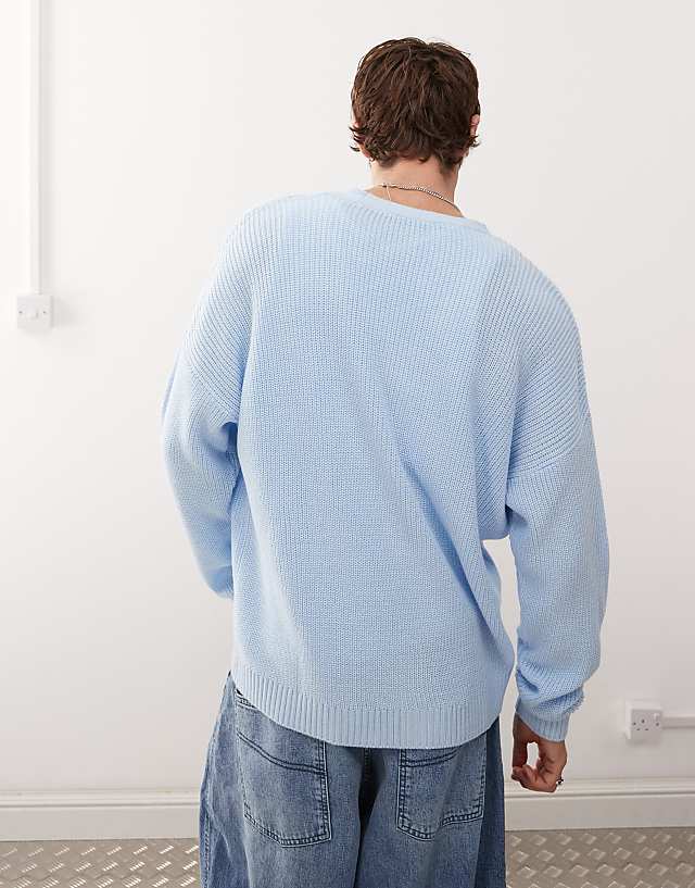 Asos COLLUSION Boxy Cardigan In Blue