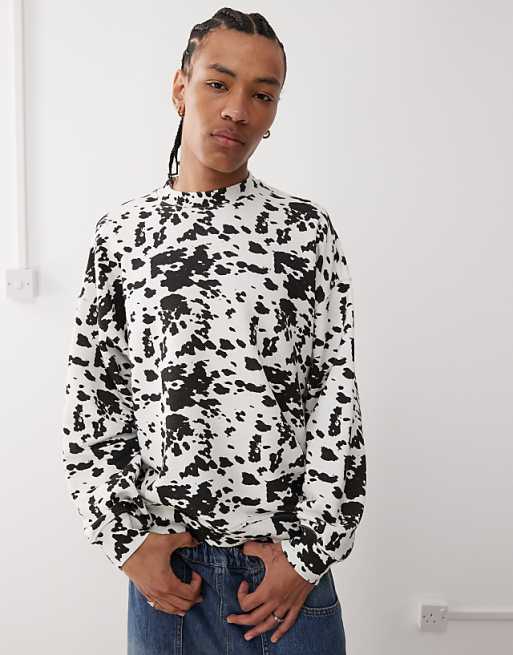 asos COLLUSION Boxy cow print sweatshirt