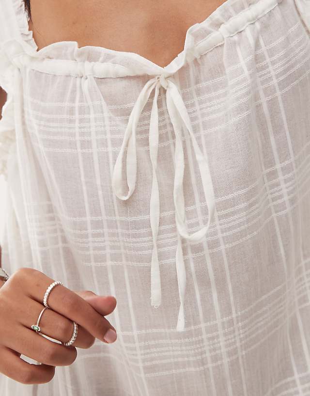 Asos COLLUSION Check Swing Beach Dress In White