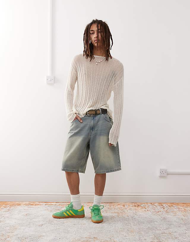 Asos COLLUSION Knitted Lightweight Jumper In Ecru