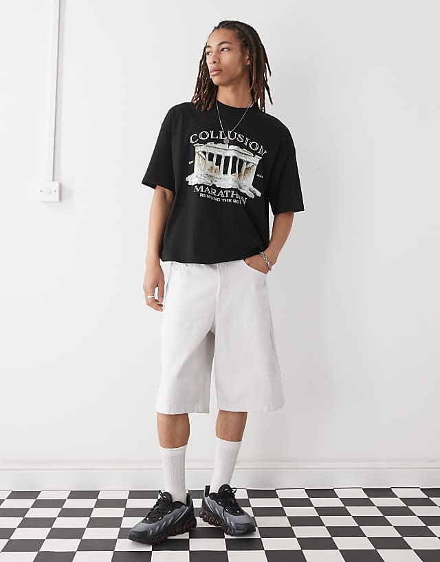 Asos COLLUSION Printed Graphic Skater Fit T-shirt