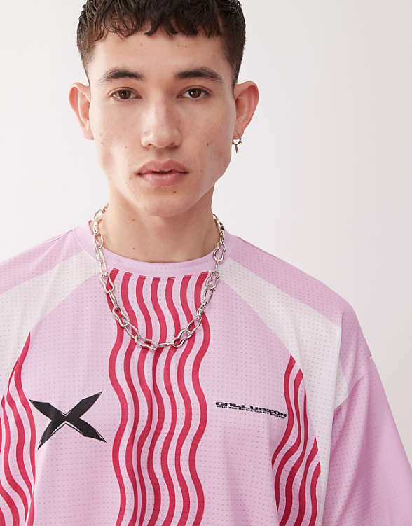 Asos COLLUSION Unisex Football Top In Pink - LPINK