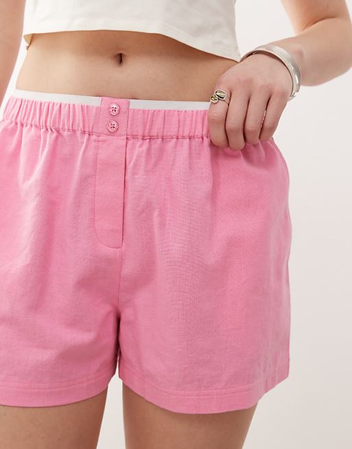 Asos COLLUSION Woven Boxer Short - PINK