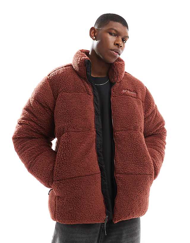 asos Columbia Puffect III jacket in burgundy