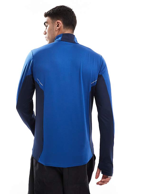 Asos Columbia Three Pitch Half Zip Fleece In Blue