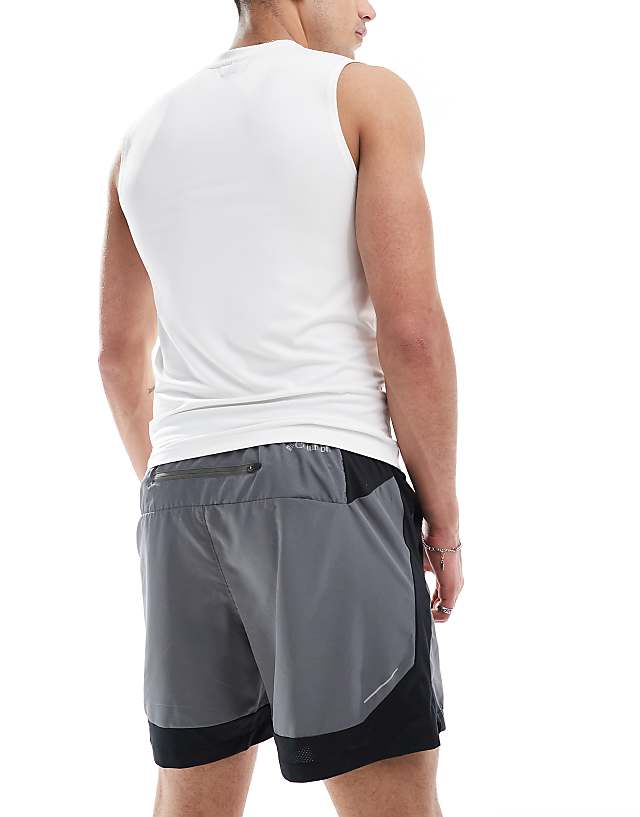 Asos Columbia Three Pitch Short In Grey And Black