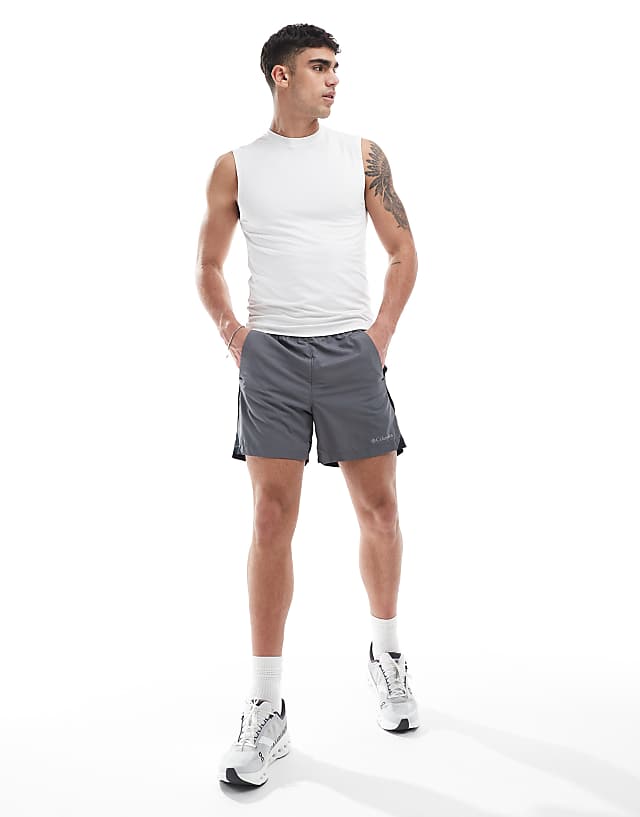 Asos Columbia Three Pitch Short In Grey And Black